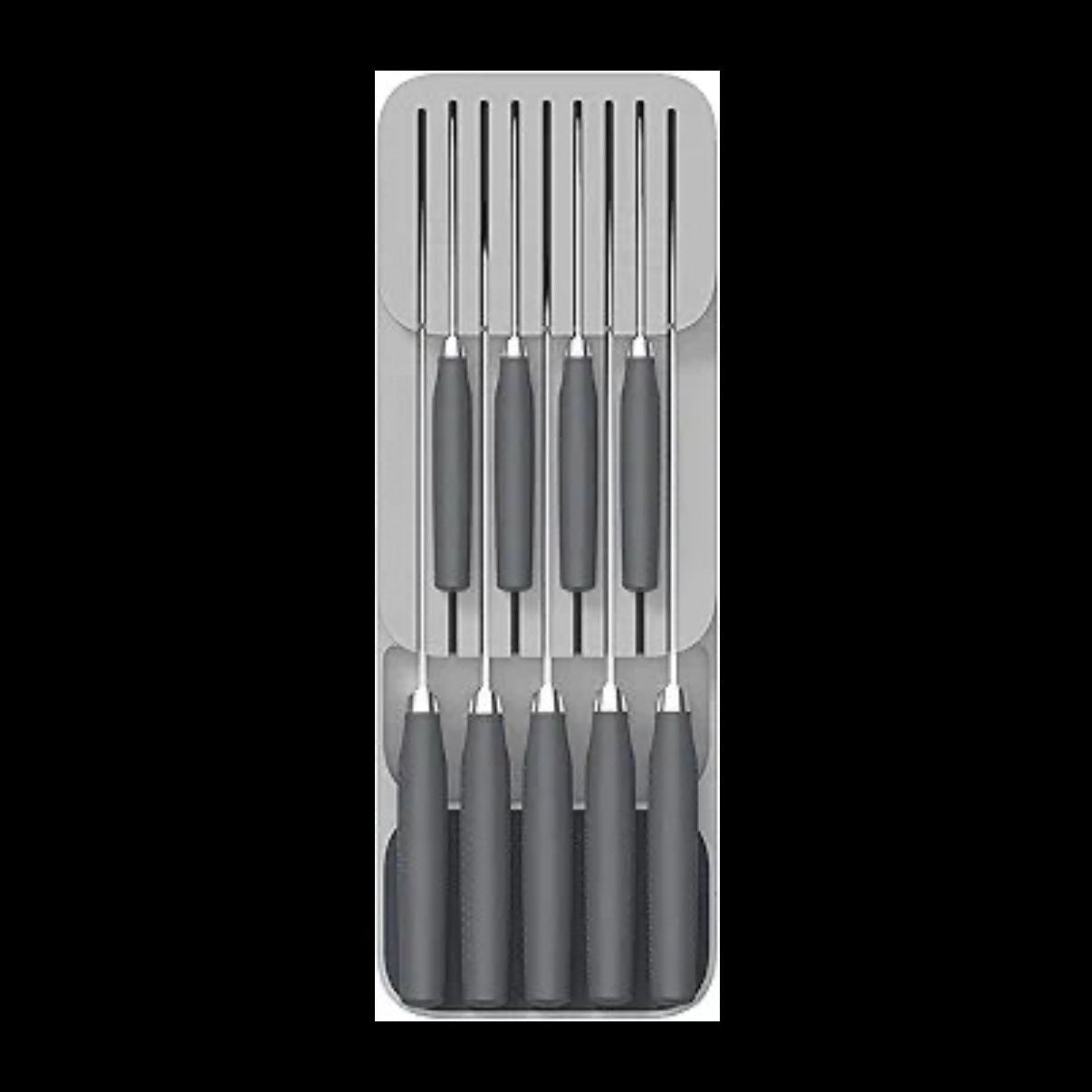 Store Kitchen Drawer Organizer Tray for Knives Knife Block, Gray - Medaid