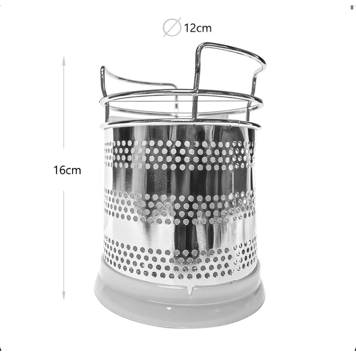 5 Compartments Stainless Steel Round Cutlery Holder with Removable Divider Organizer Stand Self Draining Tableware Utensil Storage Box Holder Silver - Medaid International