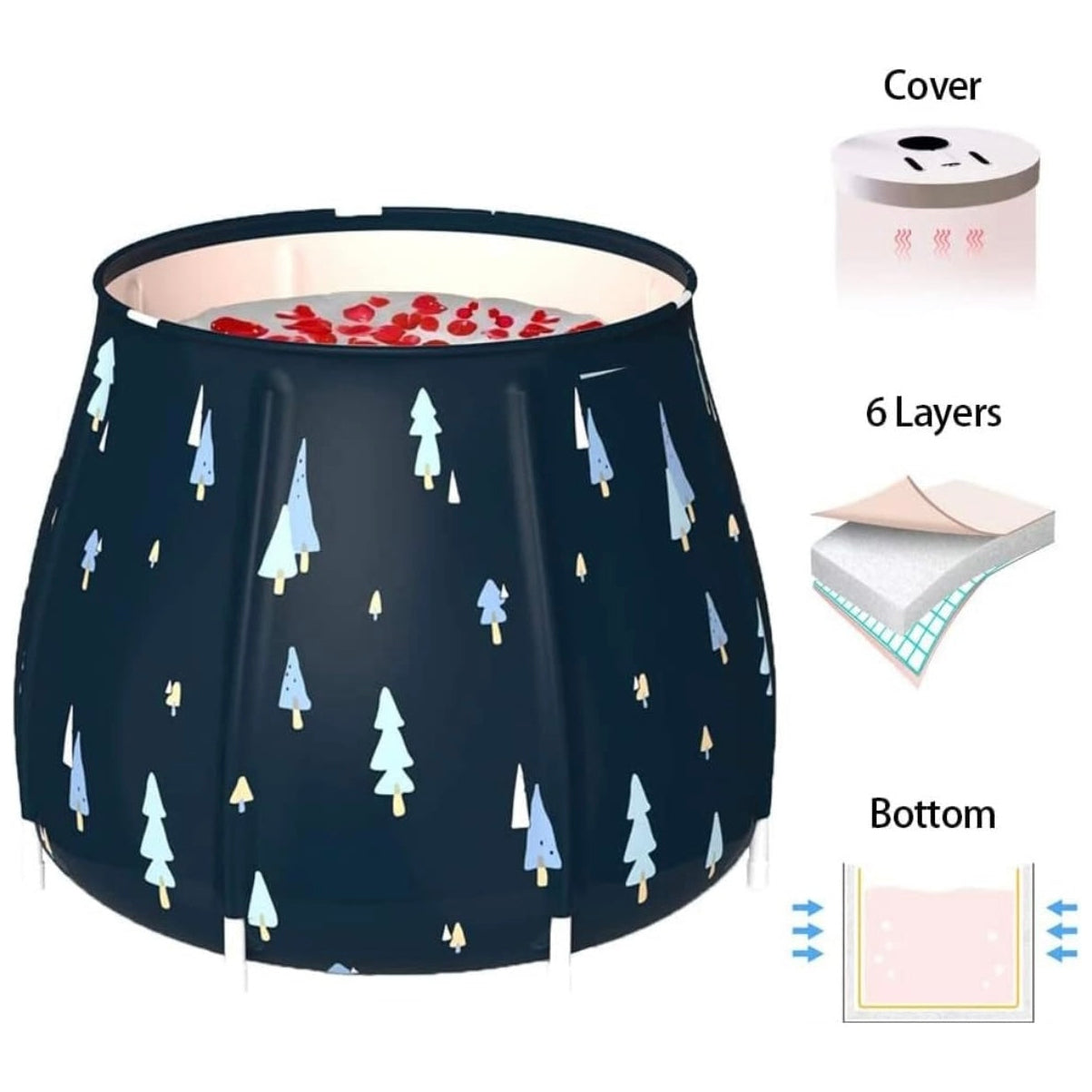 Zertylre Portable Foldable Bathtub for Adults, Soaking Tub for Shower Stall, Separate Family Bathroom SPA Hot Bath Tub, Efficient Maintenance of Temperature, Ideal for Hot bath ice bath - Medaid International