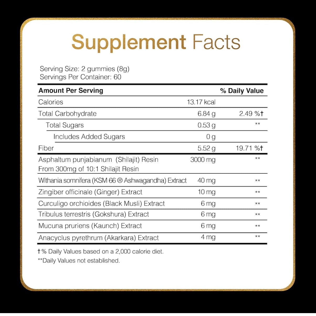 Be Bodywise Pure Himalayan Shilajit Gummies Gold I No Added Sugar I Ashwagandha - Medaid International