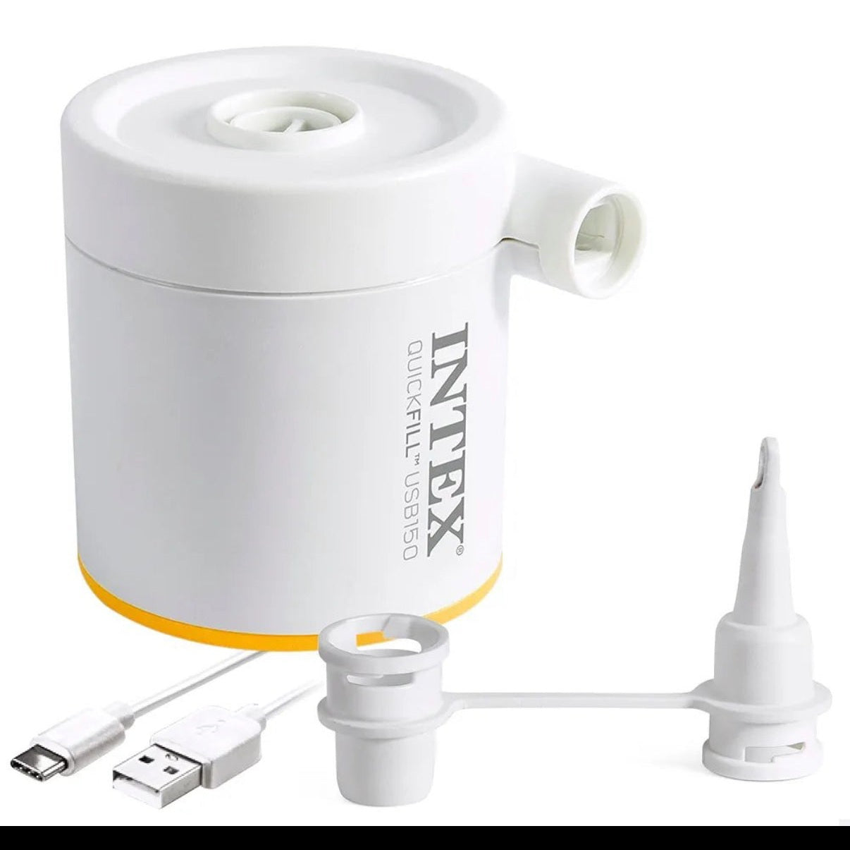Intex Quickfill USB150 Air Pump, USB type c Size: 3.1 in x 2.8 in x 2.8 in (66616) - Medaid