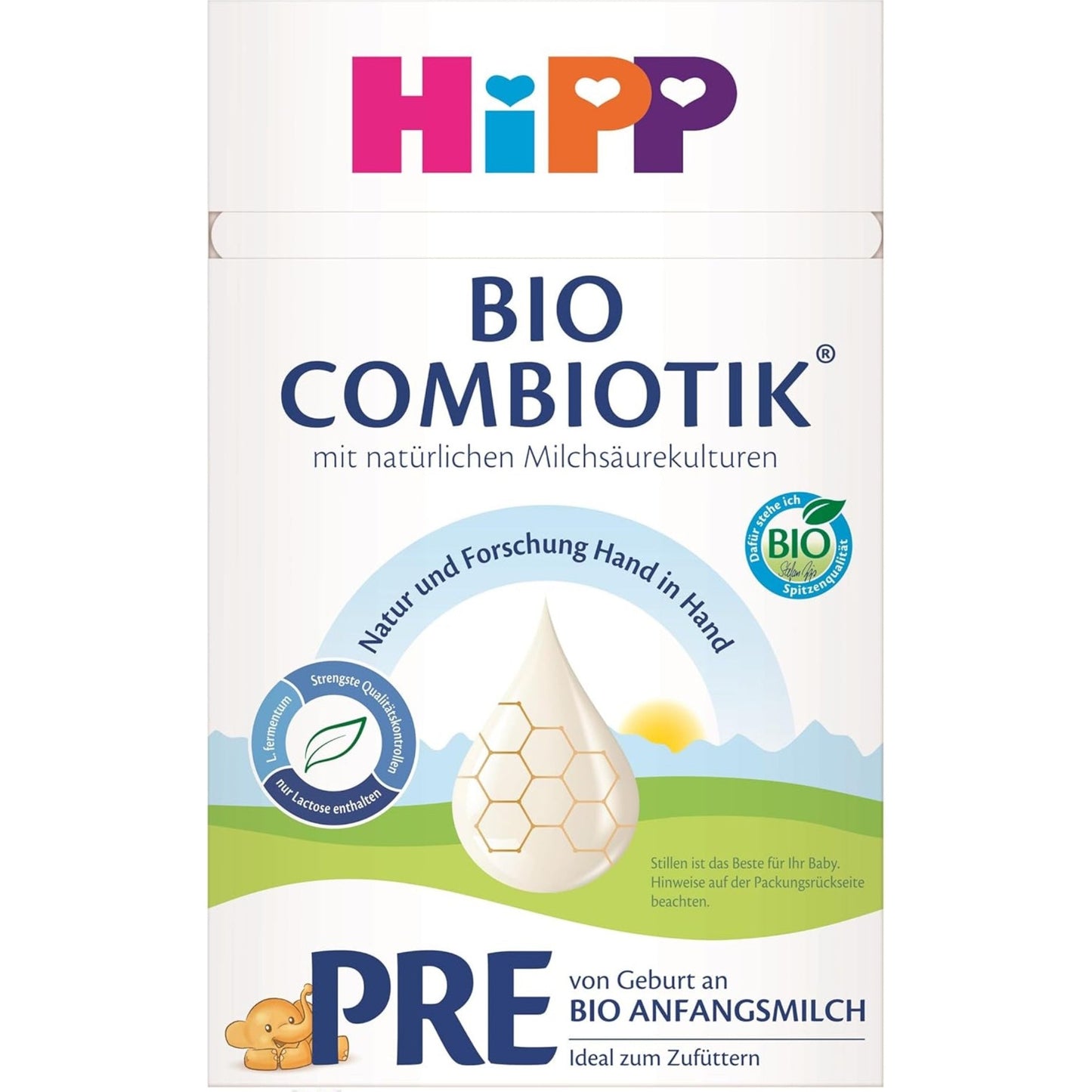 HiPP PRE Bio Combiotik (4 x 600 g), Initial Milk from Birth, with Natural Lactic Acid Cultures, Contains Only Lactose as Carbohydrate, in Best Organic Quality - Medaid International