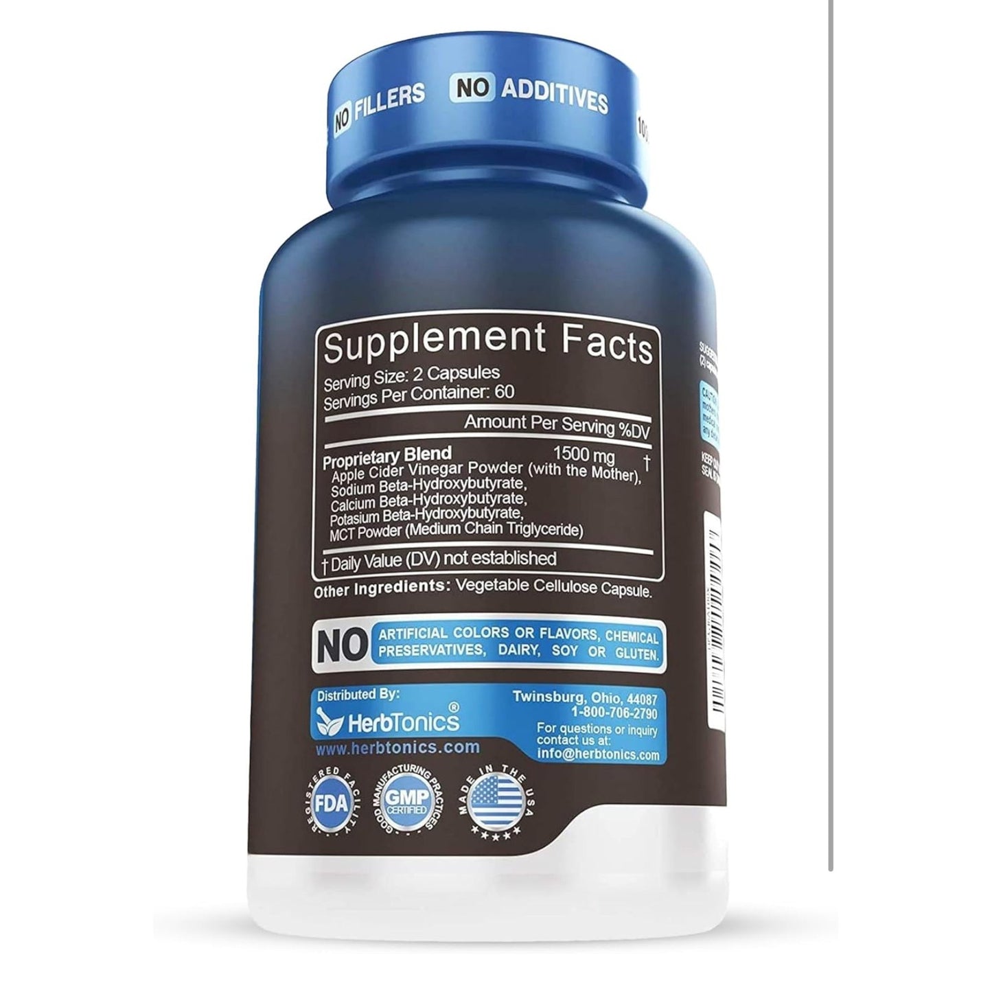 Herbtonics GLP-1 Weight Loss Supplement - Appetite Suppressant Apple Cider Vinegar Capsules - Weight Loss Pills for Women & Men - Fat Burner & Metabolism Support | 120 Keto ACV Capsules - Medaid International