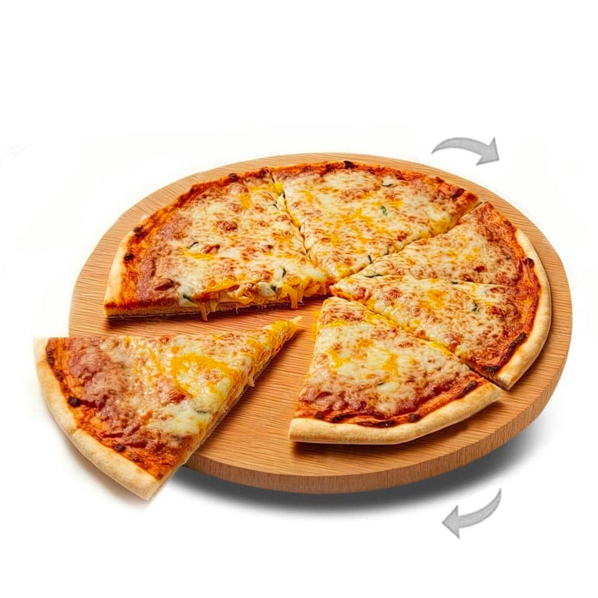 35 CM Wooden Rotating Serving Plate Rotating Serving Platter for Dining Table Turntable for Cheese Sausage Pizza and Snacks - Medaid International