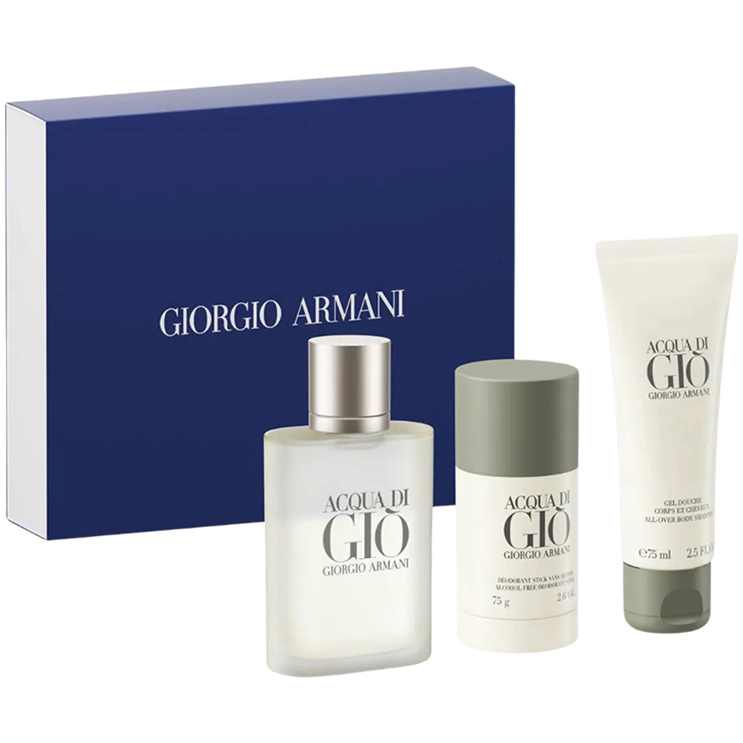Giorgio Armani Acqua Di Gio Eau De Toilette Men's Gift Set - 3Pcs - Medaid International