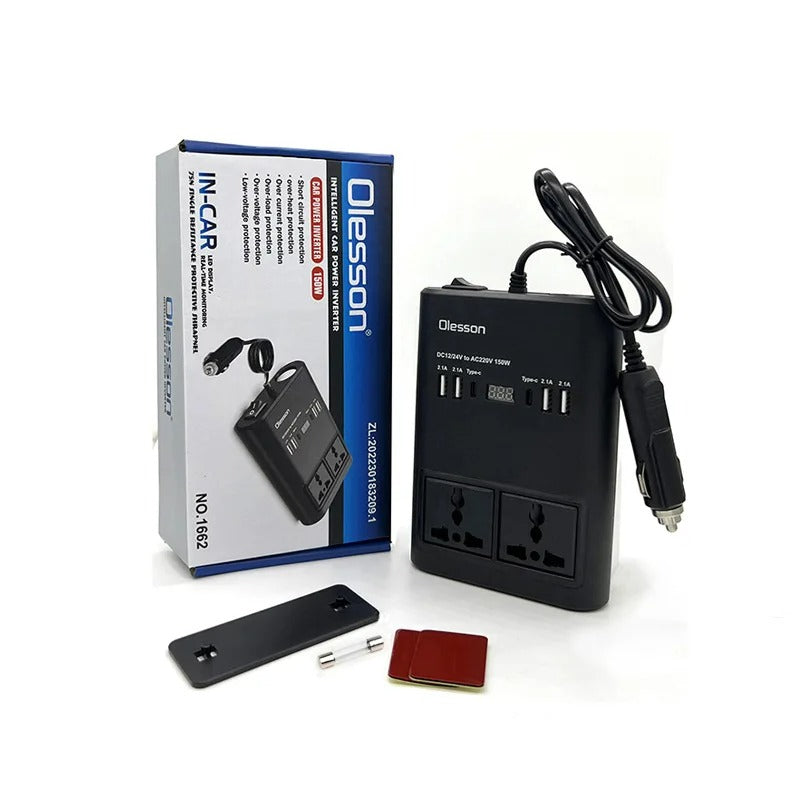150W Car Power Inverter – DC 12V/24V to AC 220V Converter for Vehicle - Medaid International