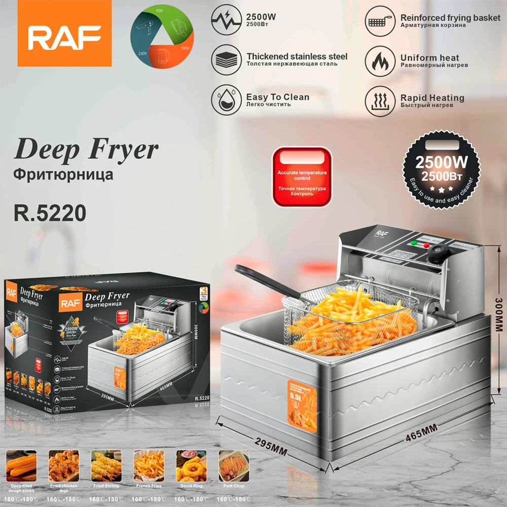 RAF Electric Deep Air Fryer 2500W 5.5L R5220 - Medaid International