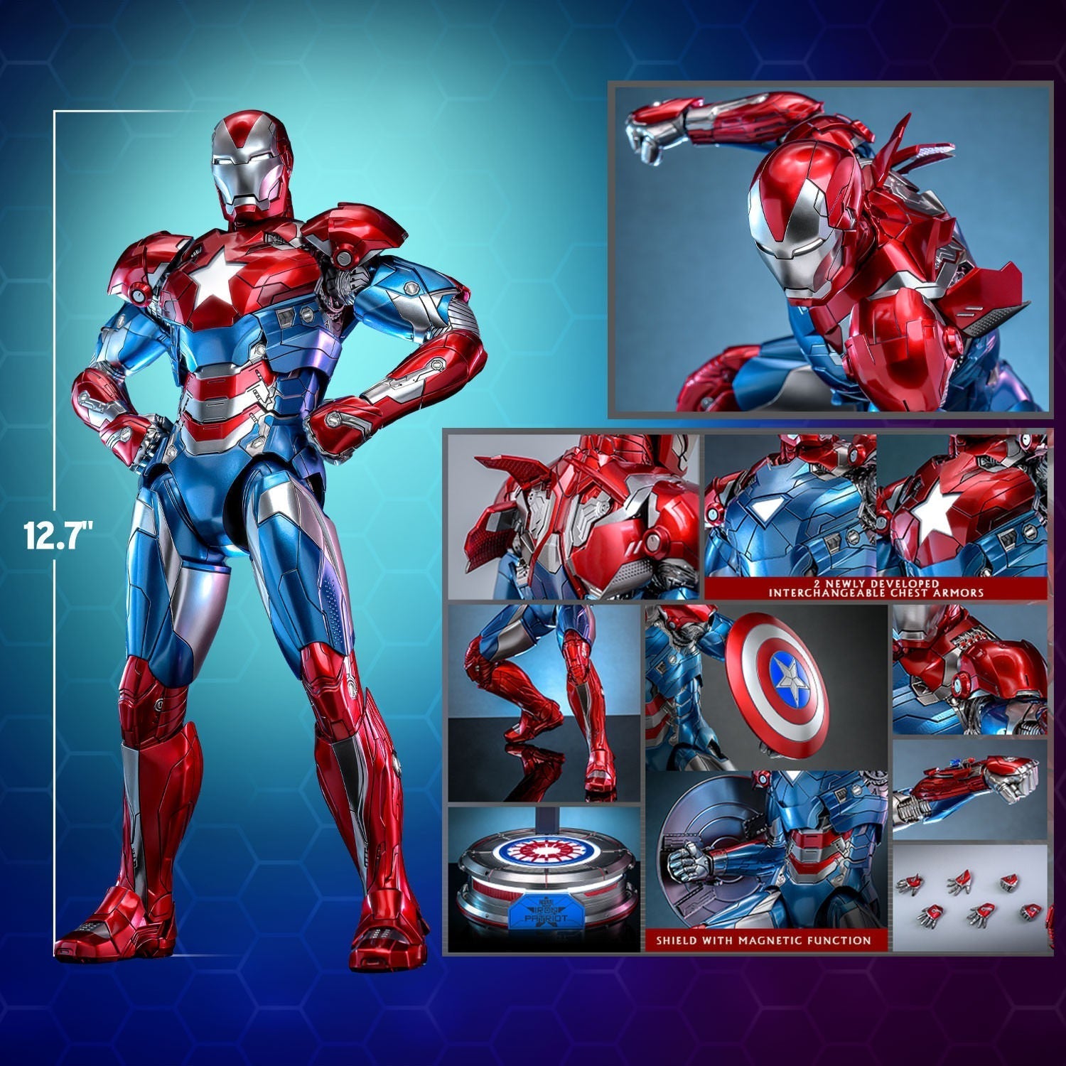 Iron Patriot CMS021 Action Figure By Hot Toys - Medaid International