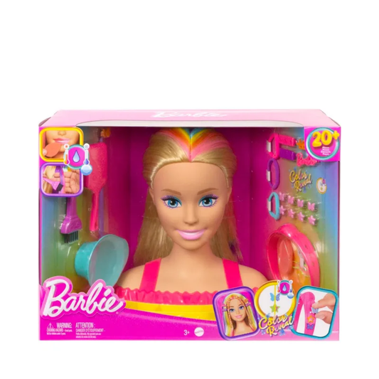 Barbie Neon Rainbow Deluxe Styling Head - Blonde Hair By Mattel - Medaid International
