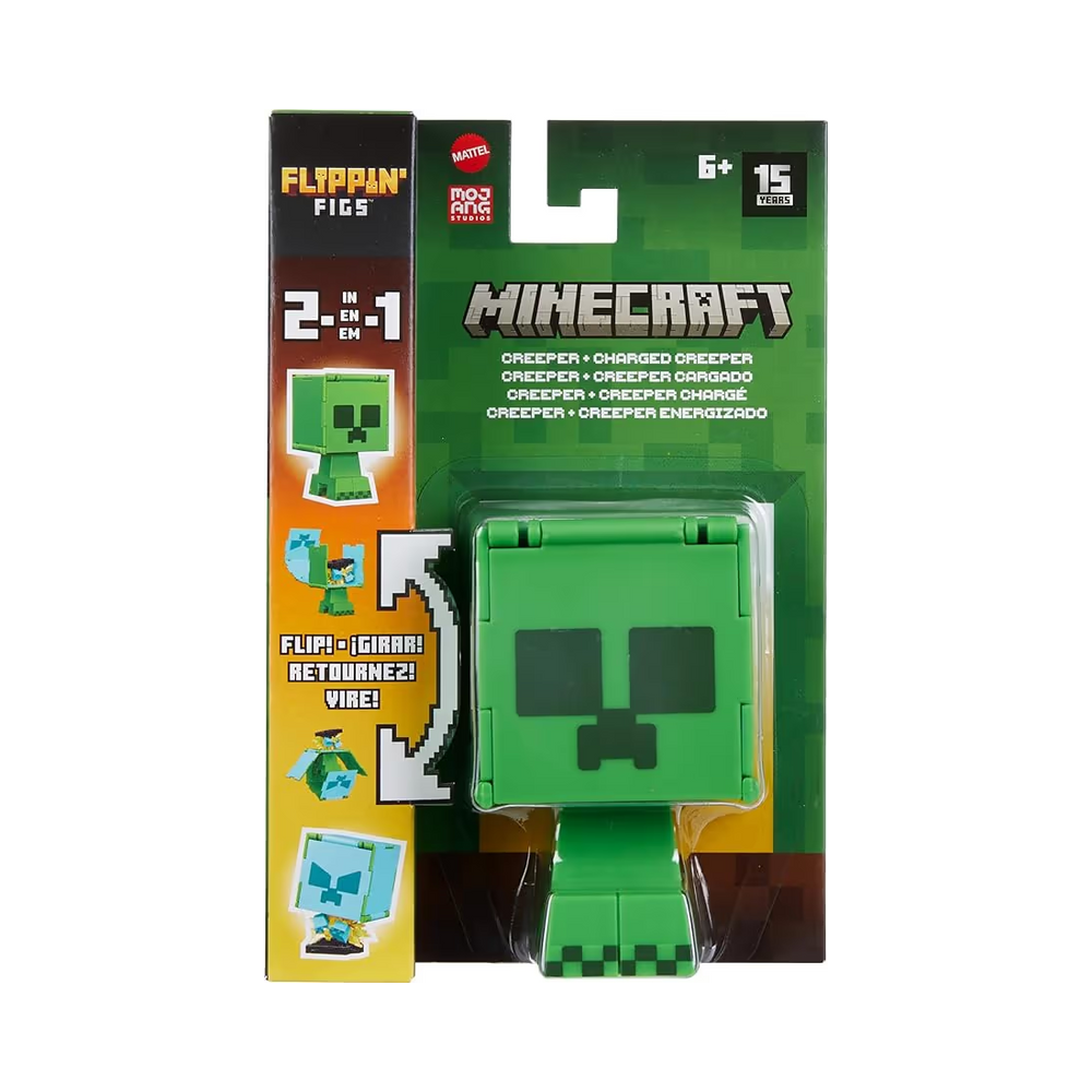Minecraft Flippin' Figures CREEPER + CHARHE CREEPER By Mattel - Medaid International