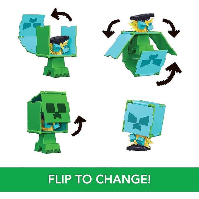 Minecraft Flippin' Figures CREEPER + CHARHE CREEPER By Mattel - Medaid International