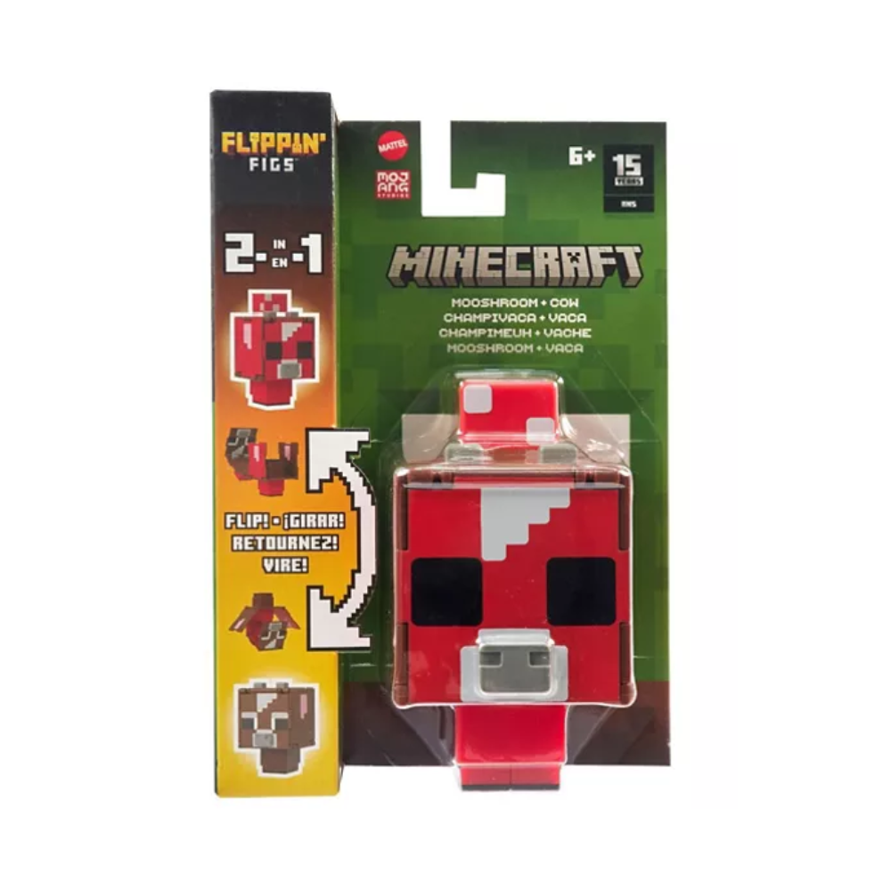 Minecraft Flippin' Figures MOOSHROOM + COW By Mattel - Medaid International