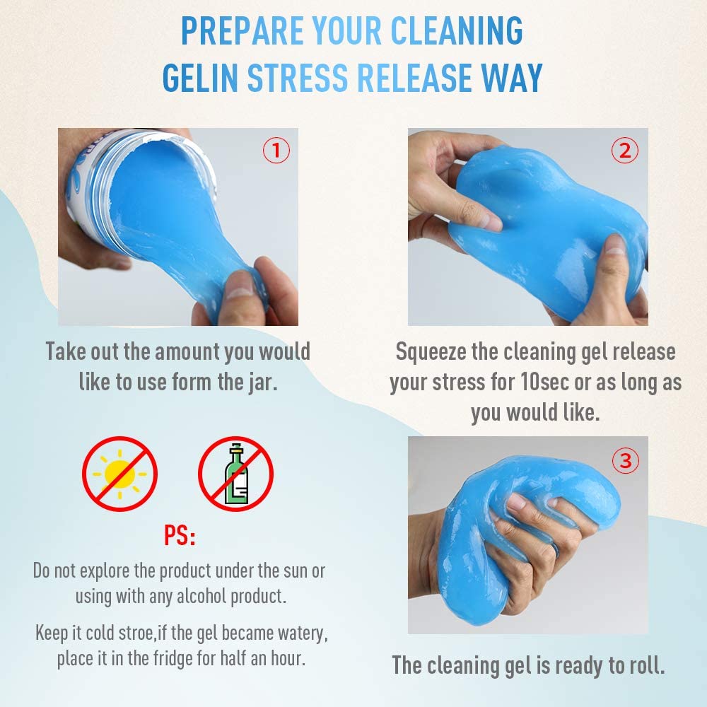 Cleaning Slime, Cleaning Gel for car dashboard, keyboard and home electronics - Medaid International