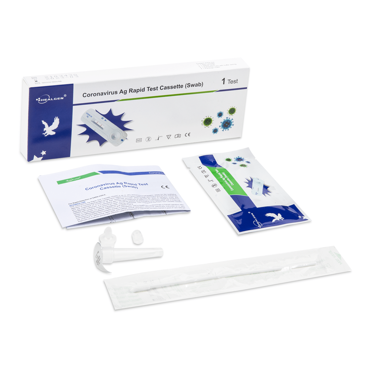Healgen - Rapid COVID-19 Antigen Self-Test Single Cassette (CE Marked 15min Nasal Swab) - Medaid