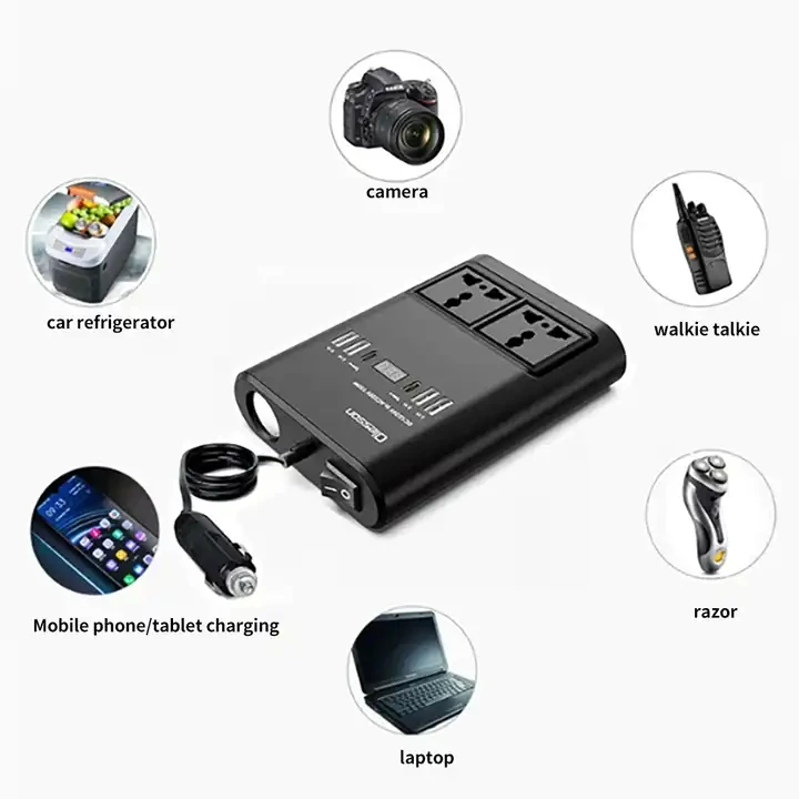 150W Car Power Inverter – DC 12V/24V to AC 220V Converter for Vehicle - Medaid International
