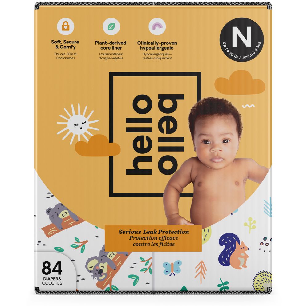 Hello Bello Diaper Sunny Side Up & Sleepy Sloths Size NB up to 4.5kg 96 pcs - Medaid - Lebanon