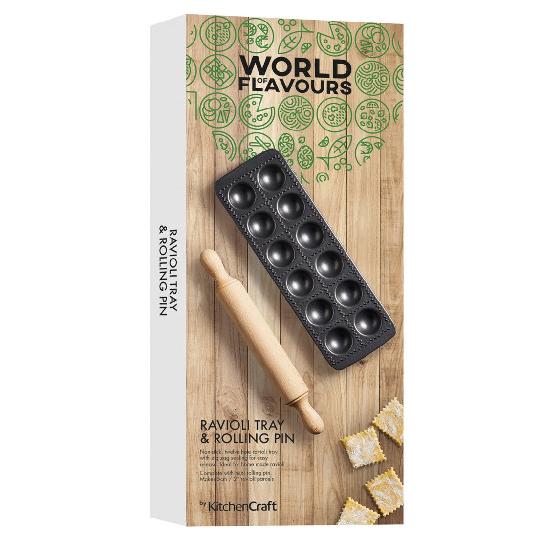 World of Flavours Italian Non-Stick Ravioli Mould - Medaid International