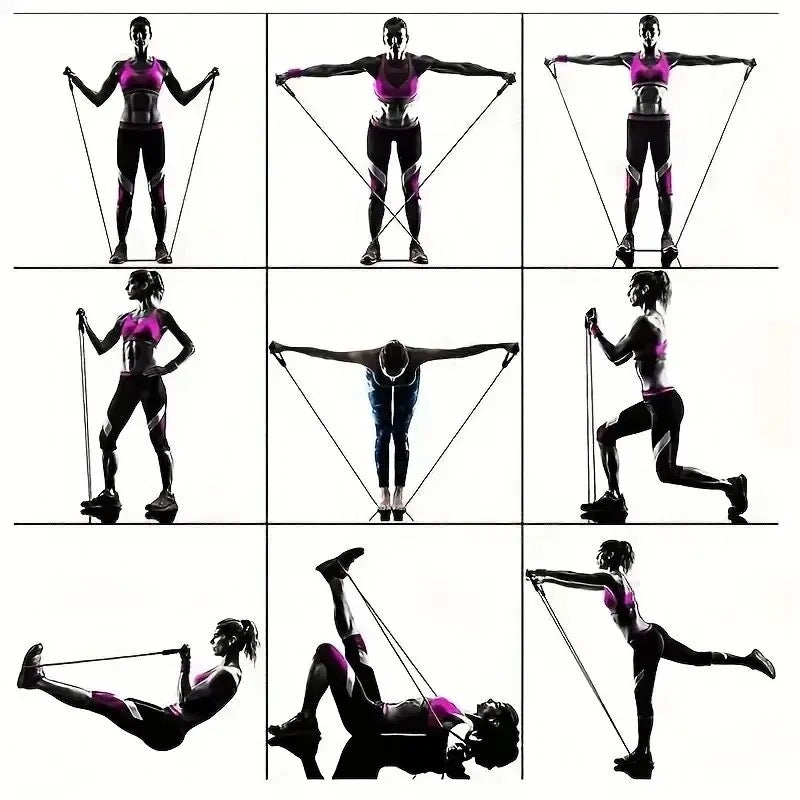 11Pcs Resistance Bands Set Elastic Tube Bands Door Anchor Ankle Straps Cushioned Handles with Carry Bags for Home Gym - Medaid International