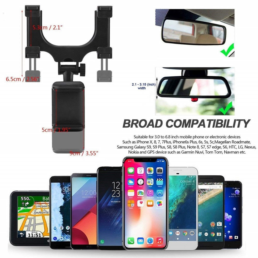 Car Rear View Mirror Mobile Phone Holder - Medaid International