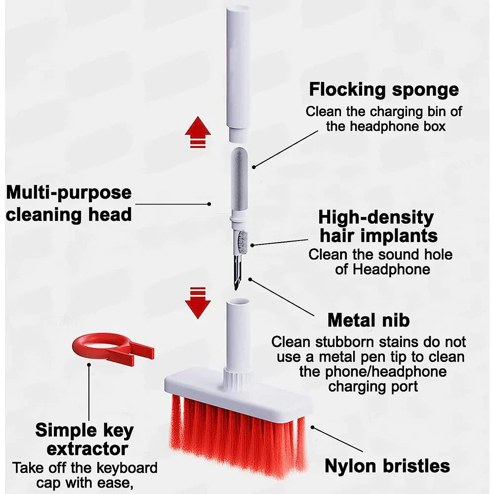 Earphone & Keyboard Cleaner Brush 5 In 1 - Medaid International