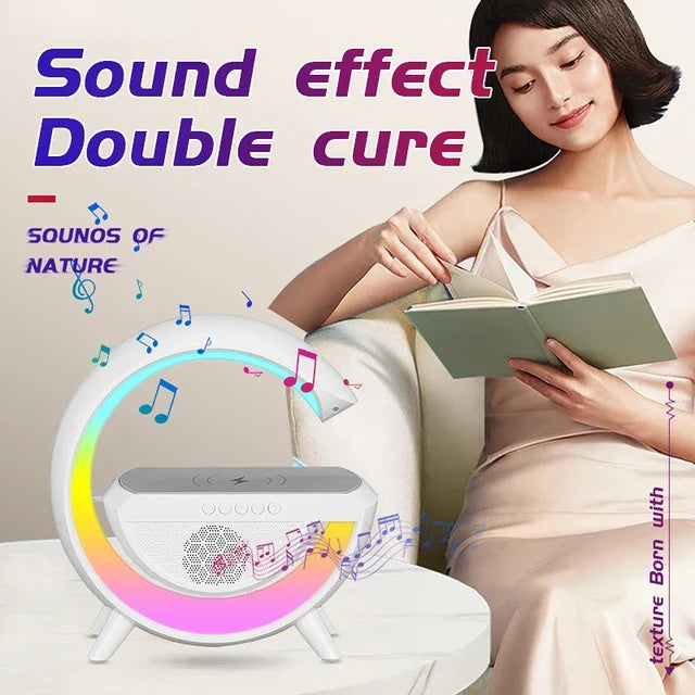 Wireless Charging Bedside LED Night Light, Bluetooth Speaker Lamp BT2301 - Medaid International