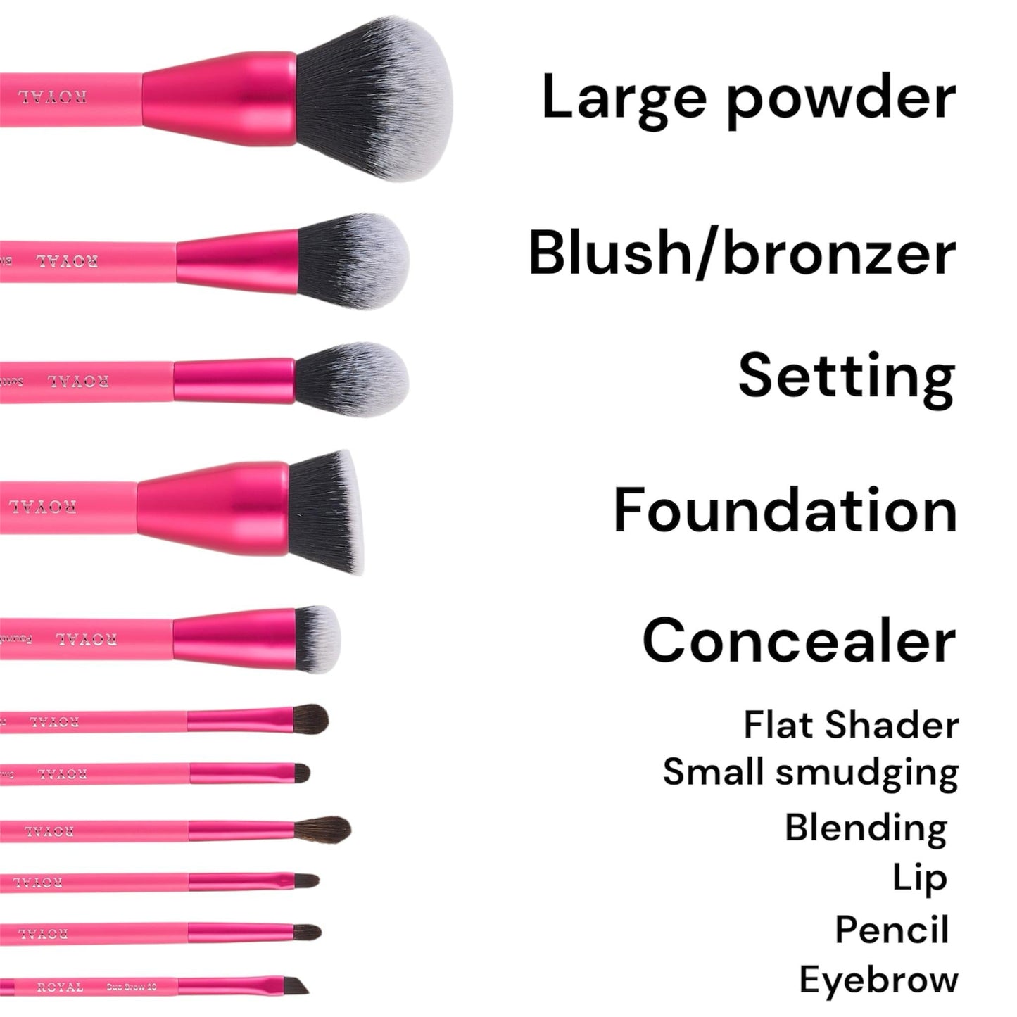 Royal Cosmetics Hot Pink 11 pieces Brush Set - Medaid International