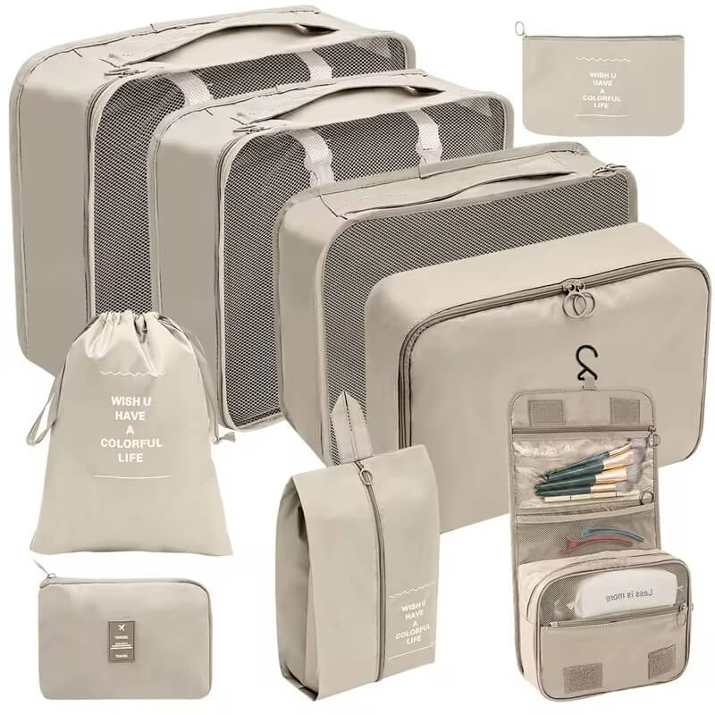9 Piece Travel Packing Cubes Luggage Organizer - Medaid International