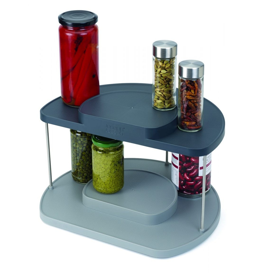Joseph Joseph Cupboard Store 2Tier Rotation ORG Grey - Medaid International