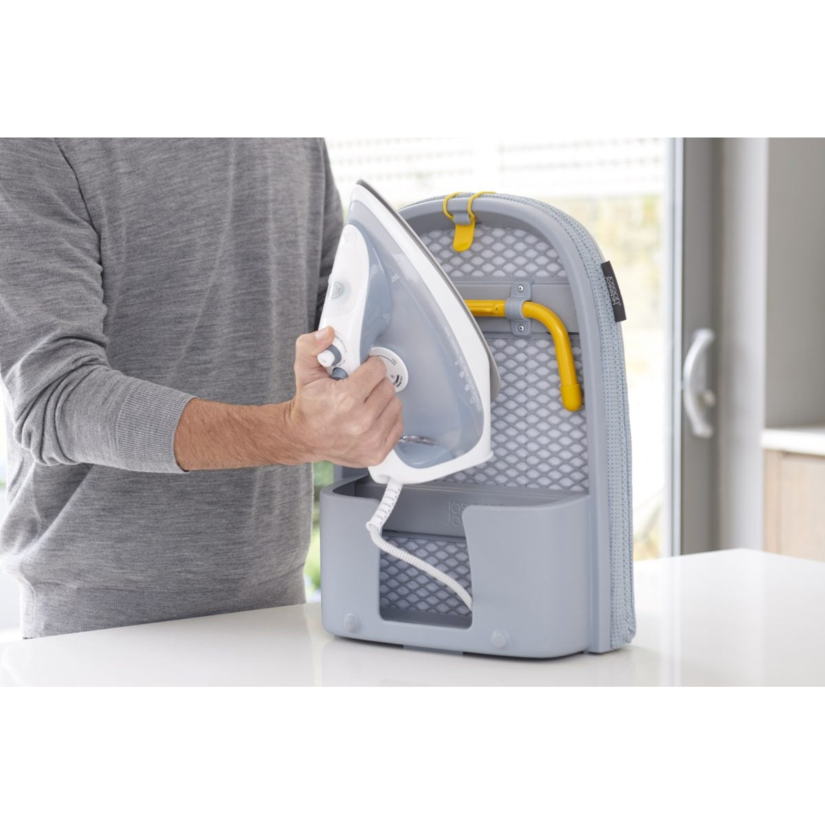 Joseph Joseph Pocket Plus Folding Ironing Board with Advanced Cover Grey Yellow - Medaid International