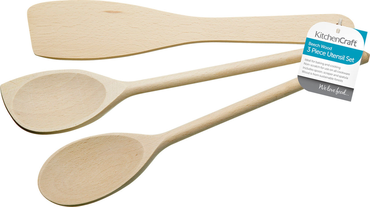 Set of Three Beech Wood Utensils - Medaid International