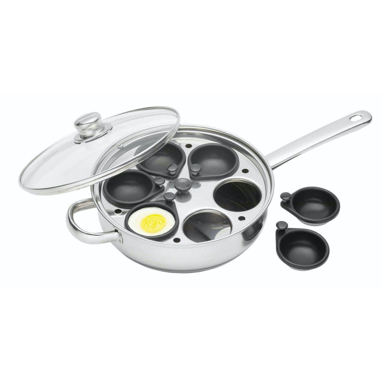 Stainless Steel 6-Hole Egg Poacher, 28cm - Medaid International