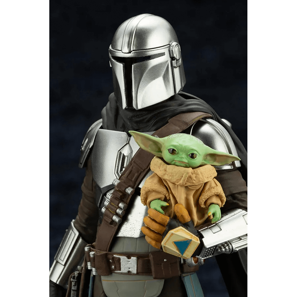 Star Wars The Mandalorian - Mandalorian And Grogu With Beskar Staff Artfx+ Statue By Kotobukiya - Medaid International