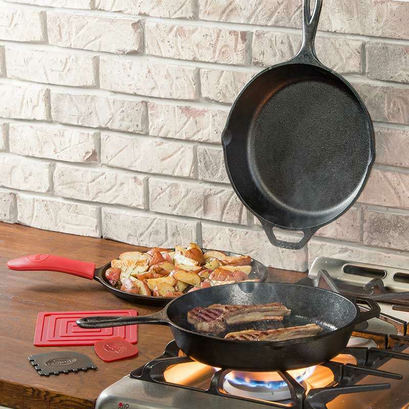 Seasoned Cast Iron Pan Set Set of 3 - Medaid International