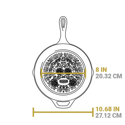 Seasoned Cast Iron Sugar Skull Skillet - Medaid International