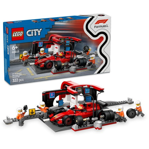 F1 Pit Stop & Pit Crew with Ferrari Car Lego Creator By Lego - Medaid International