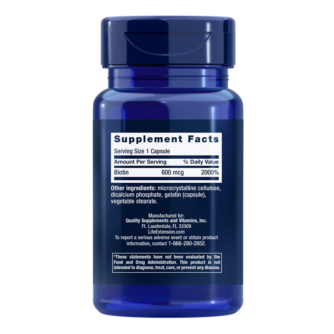 Life extension Biotin 100 Capsules - Medaid International