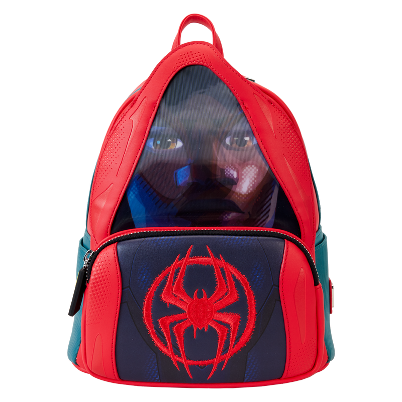 Loungefly! Leather: Marvel Spiderverse Miles Morales Hoody Cosplay Mini Backpack - Medaid International