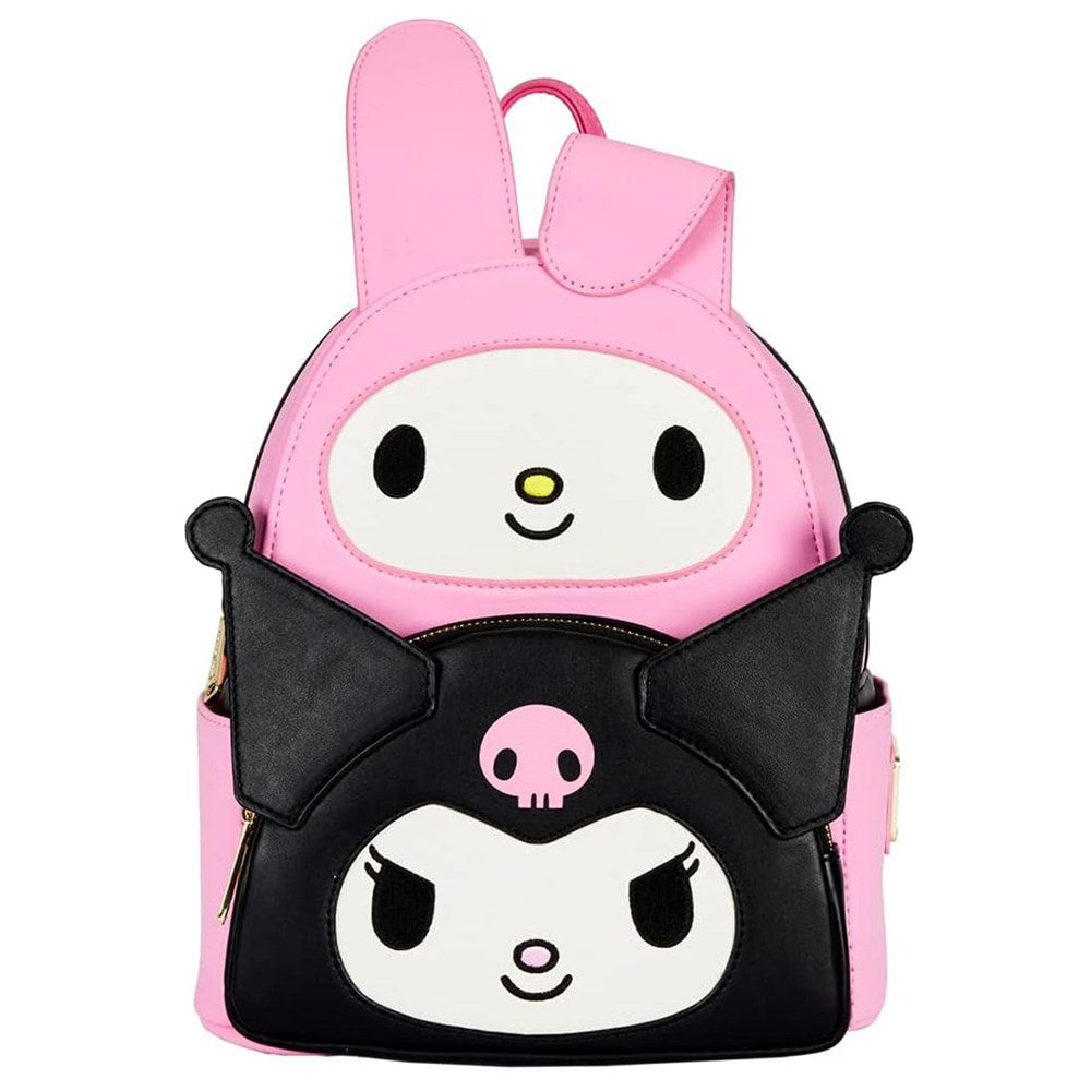 Loungefly! Leather: Sanrio My Melody Kuromi Double Pocket Mini Backpack - Medaid International