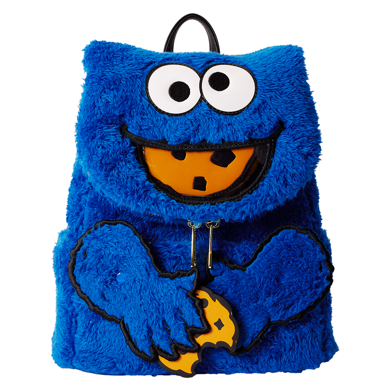Loungefly! Leather: Sesame Street Cookie Monster Plush Mini Backpack - Medaid International