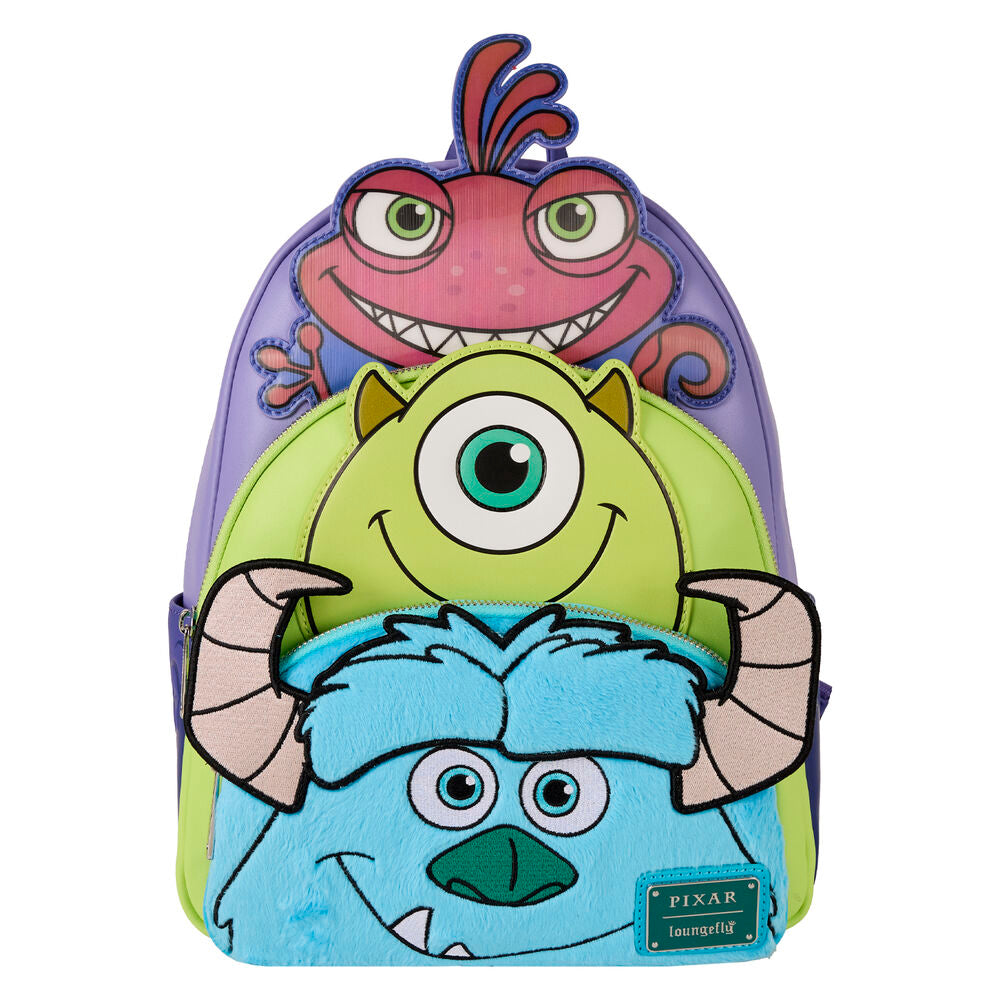 Loungefly! Leather: Disney Pixar Monster’s Inc Tripple Pocket Backpack - Medaid International