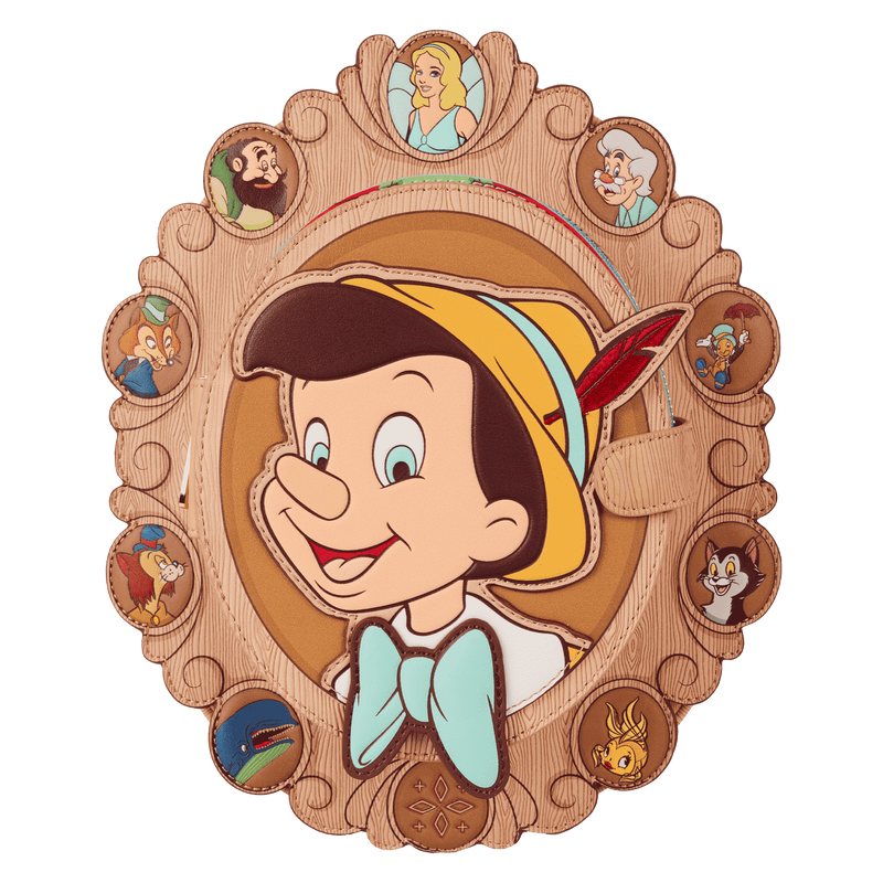 Loungefly! Leather: Disney Pinocchio Cameo Mini Backpack - Medaid International