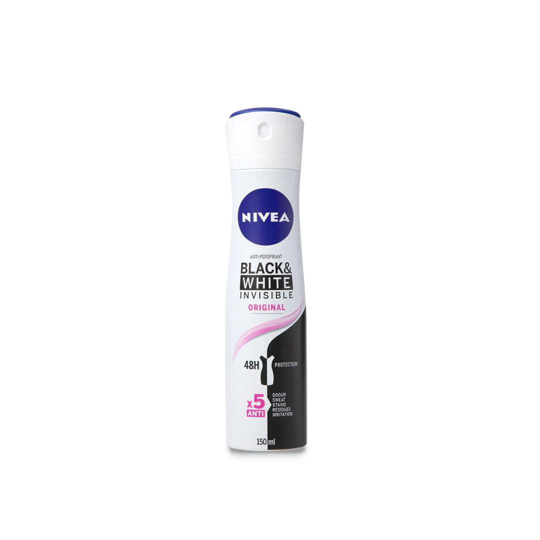 Nivea Invisible For Women Black & White Original Deodorant Spray 150ml - Medaid International