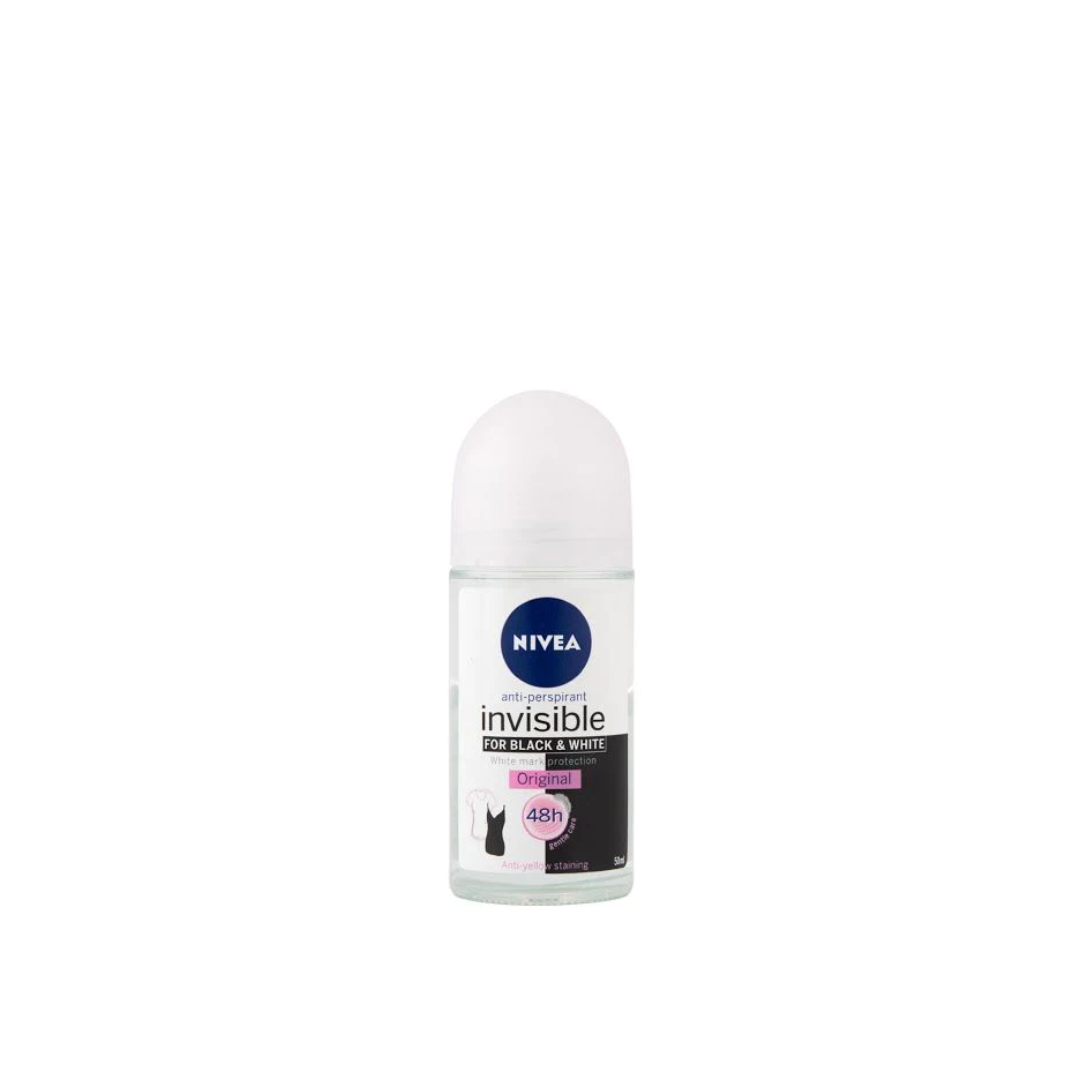 Nivea Invisible For Women Black & White Original Roll-On Deodorant 50ml - Medaid International
