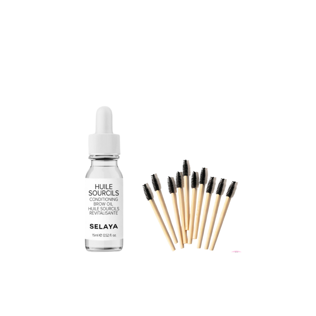 Selaya Huile Sourcils X Eyebrow Brushes Bundle 20% Off - Medaid