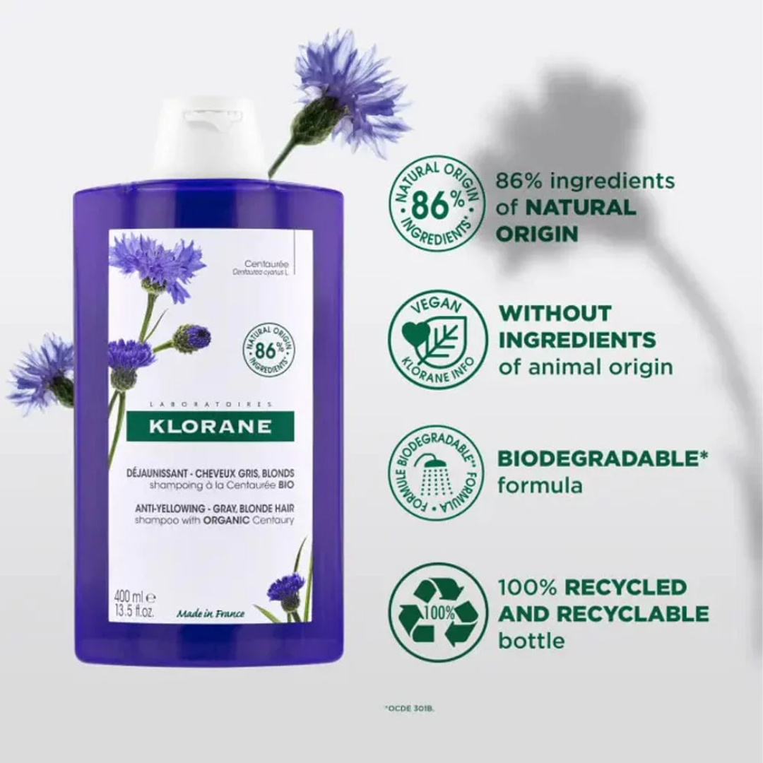 Klorane Shampoo With Centaury For White Or Gray Hair 200ml - Medaid