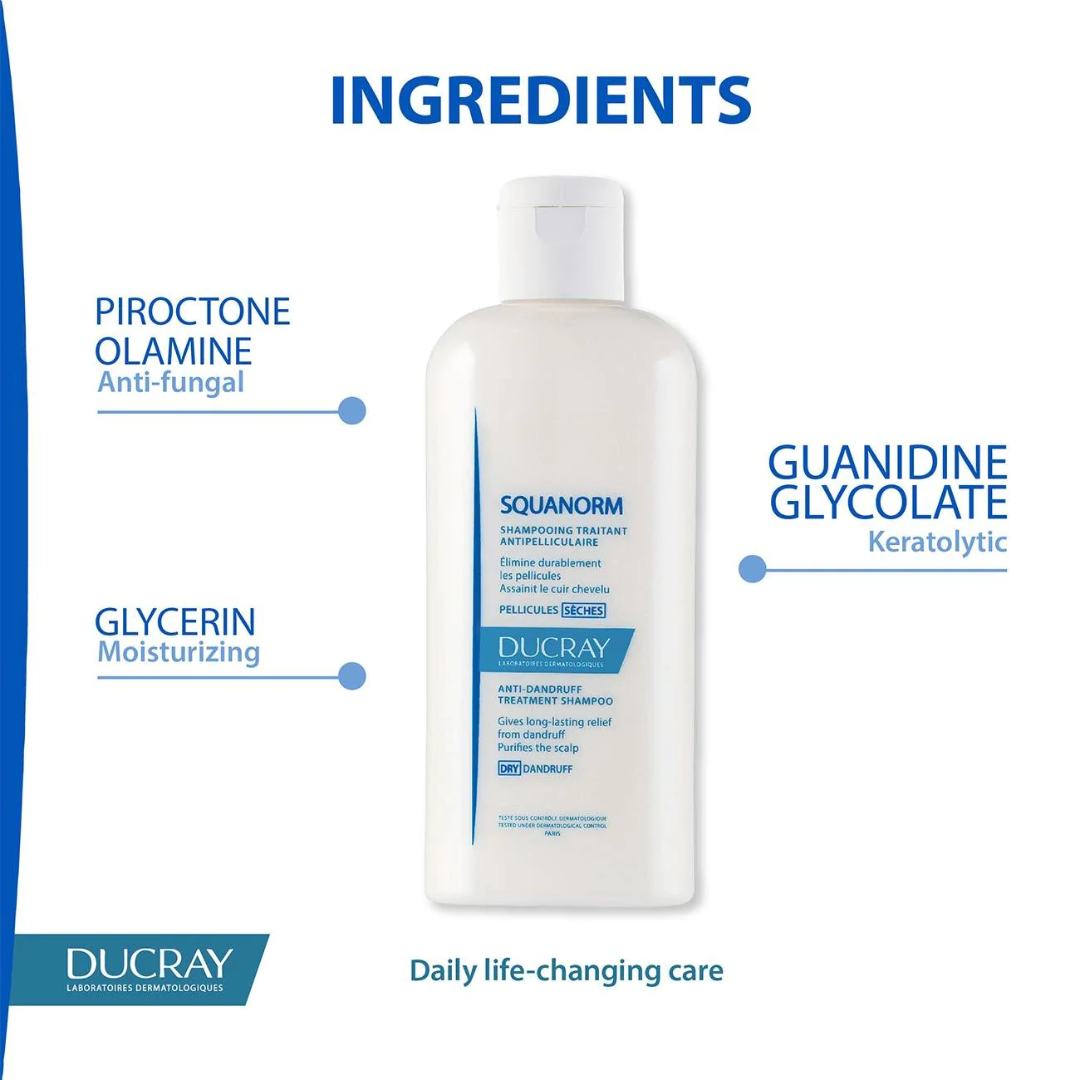 Ducray Squanorm Anti-Dandruff Treatment Shampoo - Oily Dandruff 200ml - Medaid International
