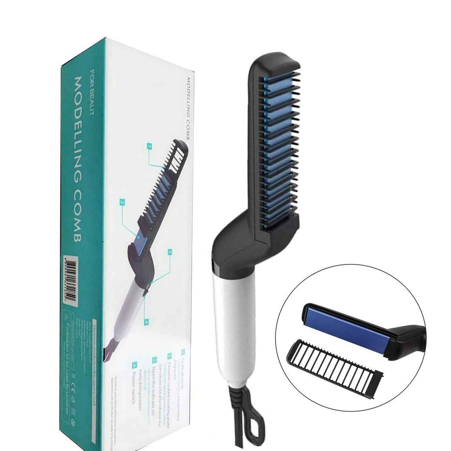 10W Electric Beard Hair Straightener With Ceramic Heating Plate - Medaid International