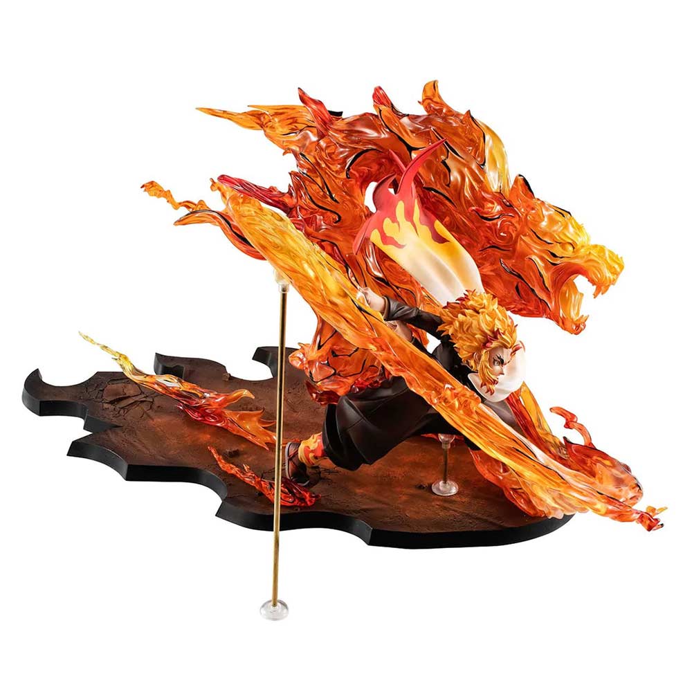 Demon Slayer Kyojuro Rengoku Flame Breathing Fifth Form Flame Tiger Precious G.E.M Statue - Medaid International