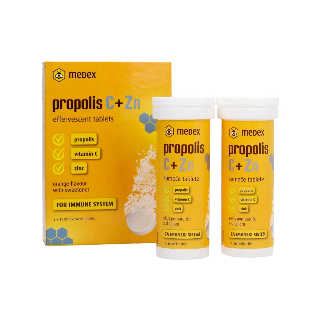 Medex Propolis C + Zn 20 Effervescent Tablets - Medaid International