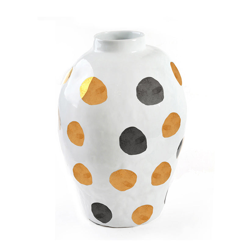 40 CM Modern Creative Ceramic Vase with Polka Dots for Living Room Office Porch Desktop - Medaid International